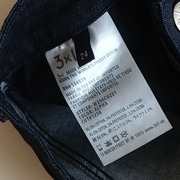 3x1 midway gusset zipper alpha Jeans 24 new - Picture 5 of 8
